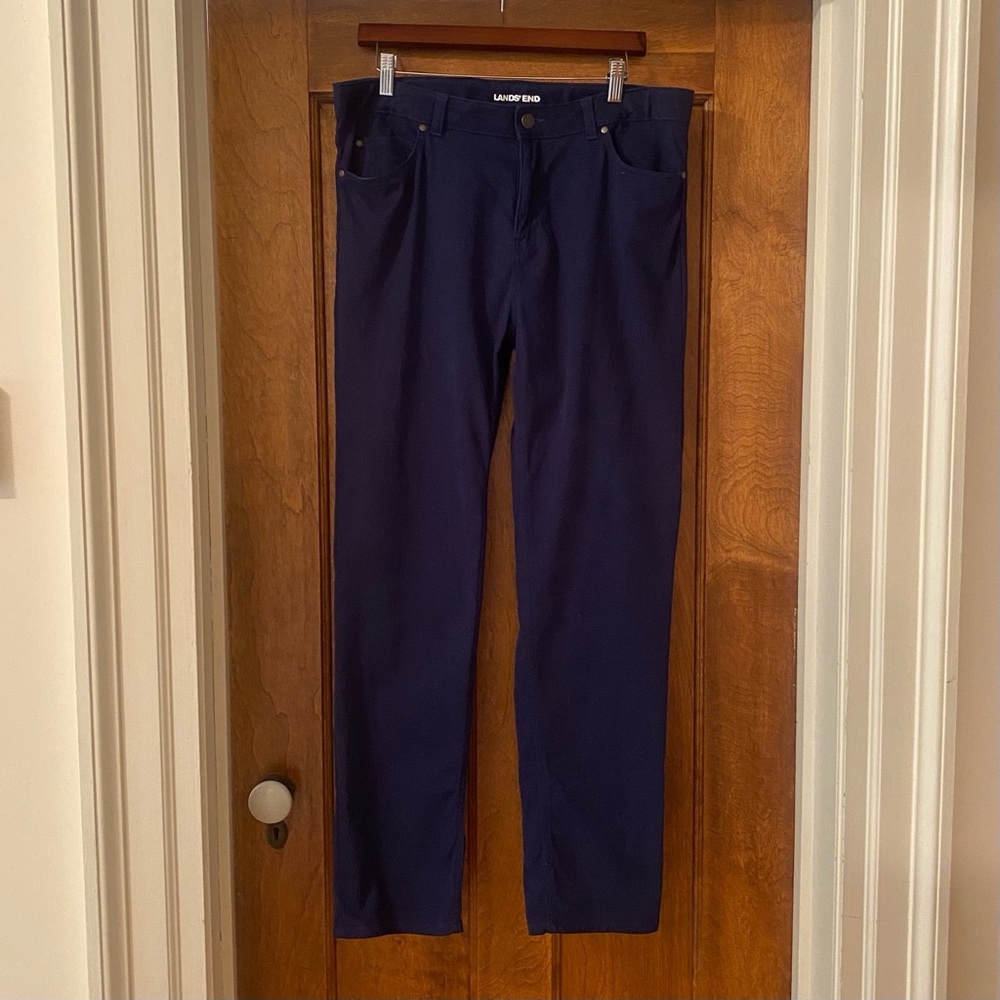 EUC Lands End Boys Husky Iron Knee Stretch 5 Pocket Pants